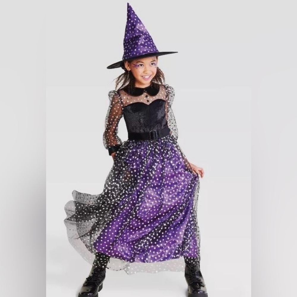 Hyde and eek light up starlight witch child costume. NWT lg 10-12